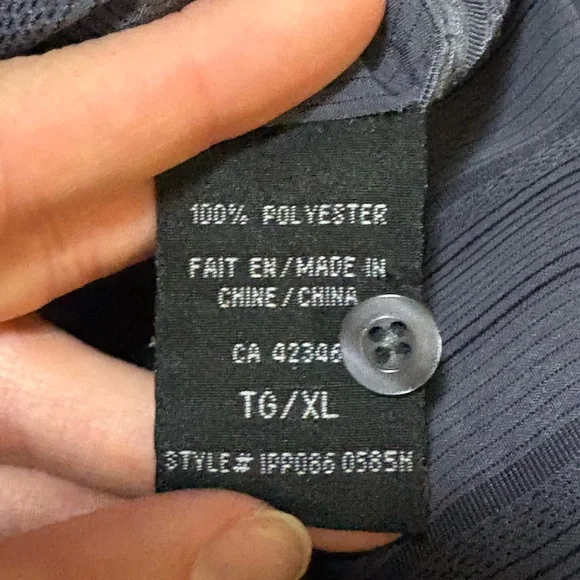 Men’s XL Grey Striped Short Sleeve Button Up Casual Shirt - Picture 8 of 8